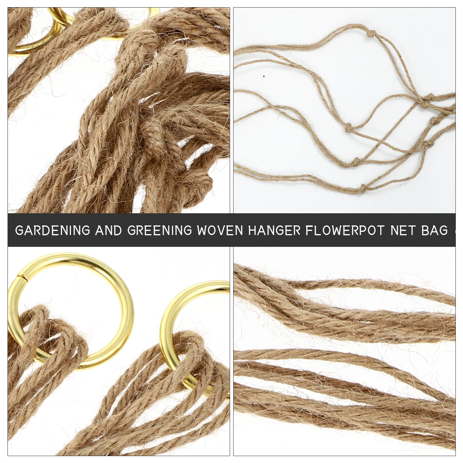 

3 set 3 Sets Handmade Flowerpot Net Basket Hemp Rope Hanging Planter Macrame Wall Art Gardening Hanger For Plants Decor