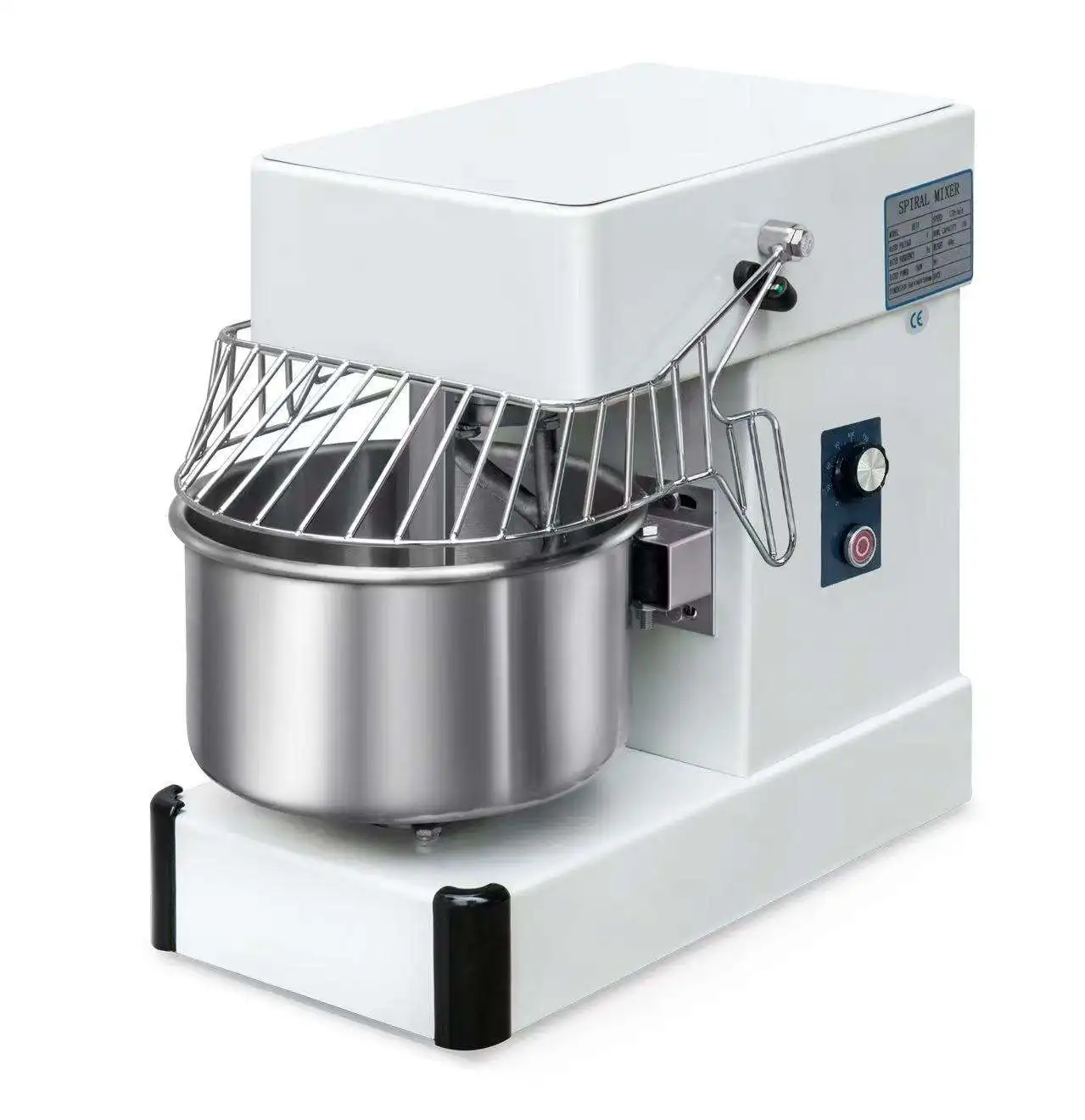 Double Action Two Speeds Spiral Dough Mixer 10L Capacity for 5KG Flour Mixing Ideal for Small Bakeries