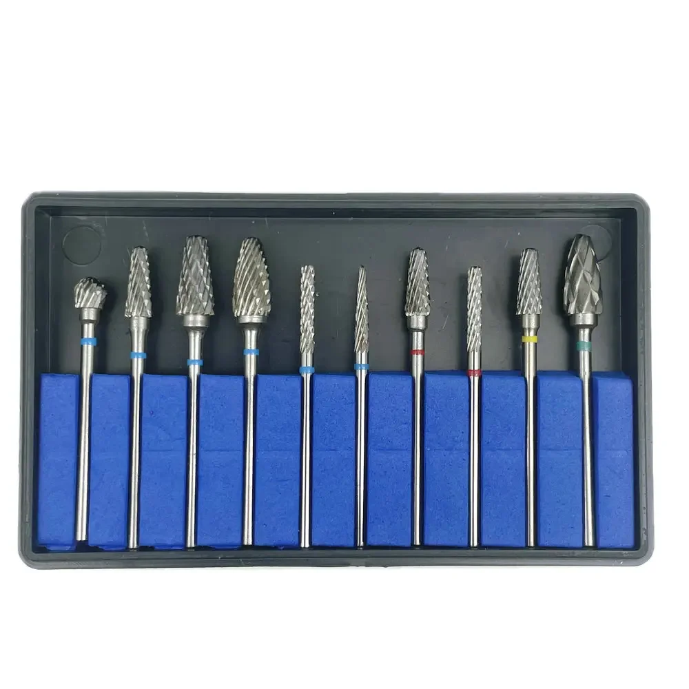 10pcs/set Dental HP Tungsten Carbide Cutter KIT Dental Burs Drills Tungsten Steel Material 2.35mm