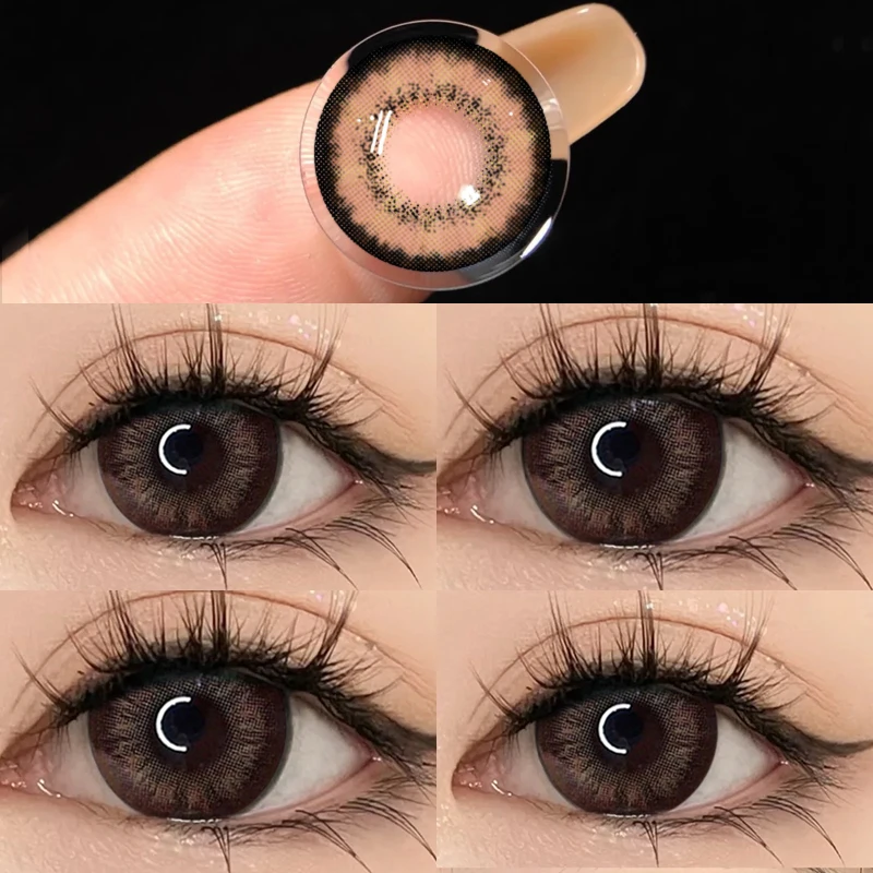 MILL CREEK 2Pcs Korea Colored Contact Lenses Brown Pupils for Eyes High Quality Eyes Contacts Black Lenses Makeup Yearly Use