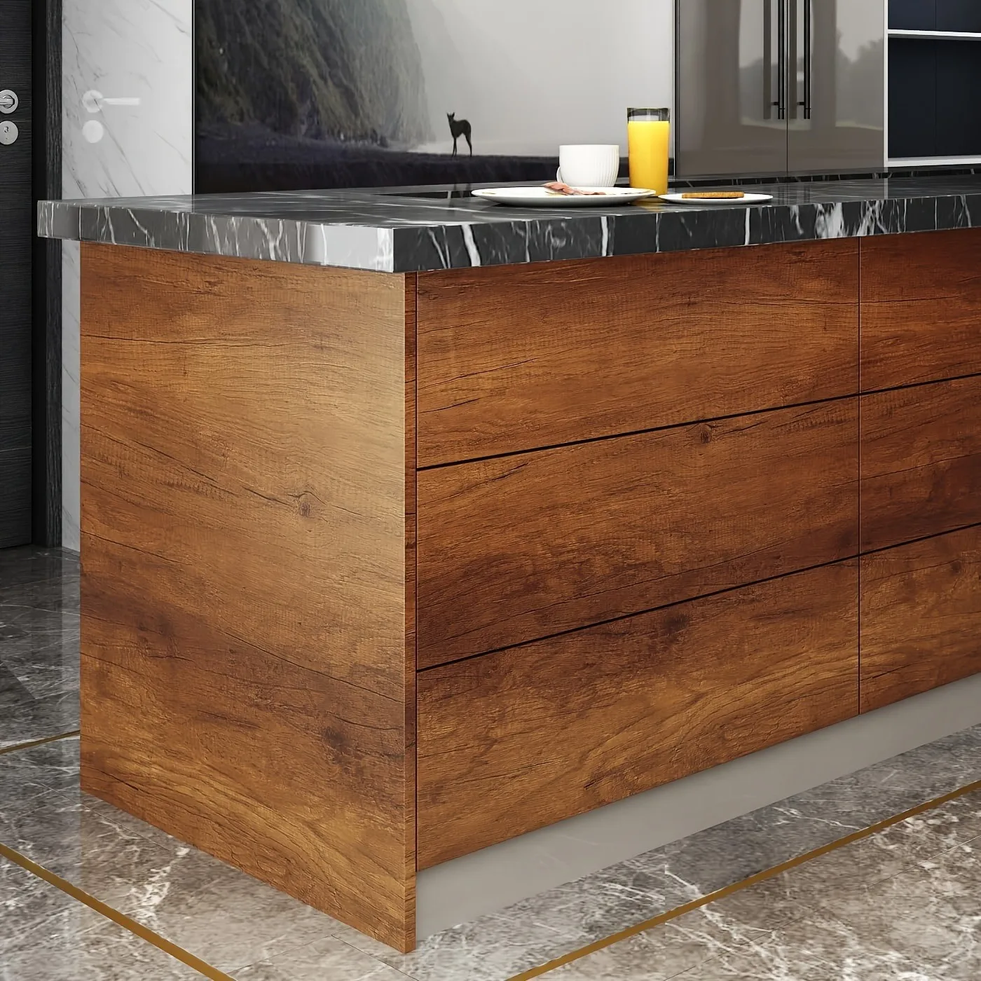 6 m wasserdichte, selbstklebende Vinyl-Tapeten, Rolle, Möbel, Schränke, PVC, dekorative Folie, Holzmaserung, Aufkleber für DIY-Heimdekoration – Detail 16