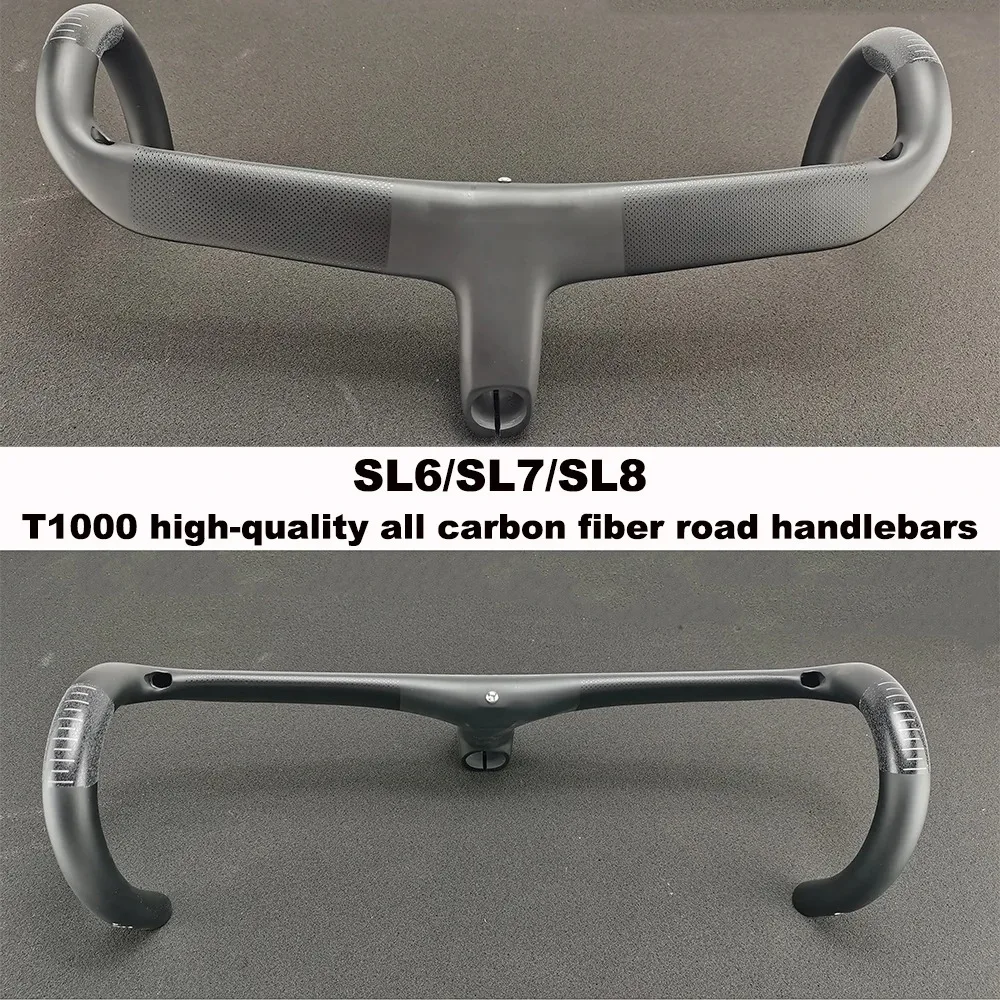 Full Internal Cable Routing SL8 Road Bicycle Handlebar T1000 Carbon Integrated Cockpit Di2 Road Bike Handlebar Bike Accessories