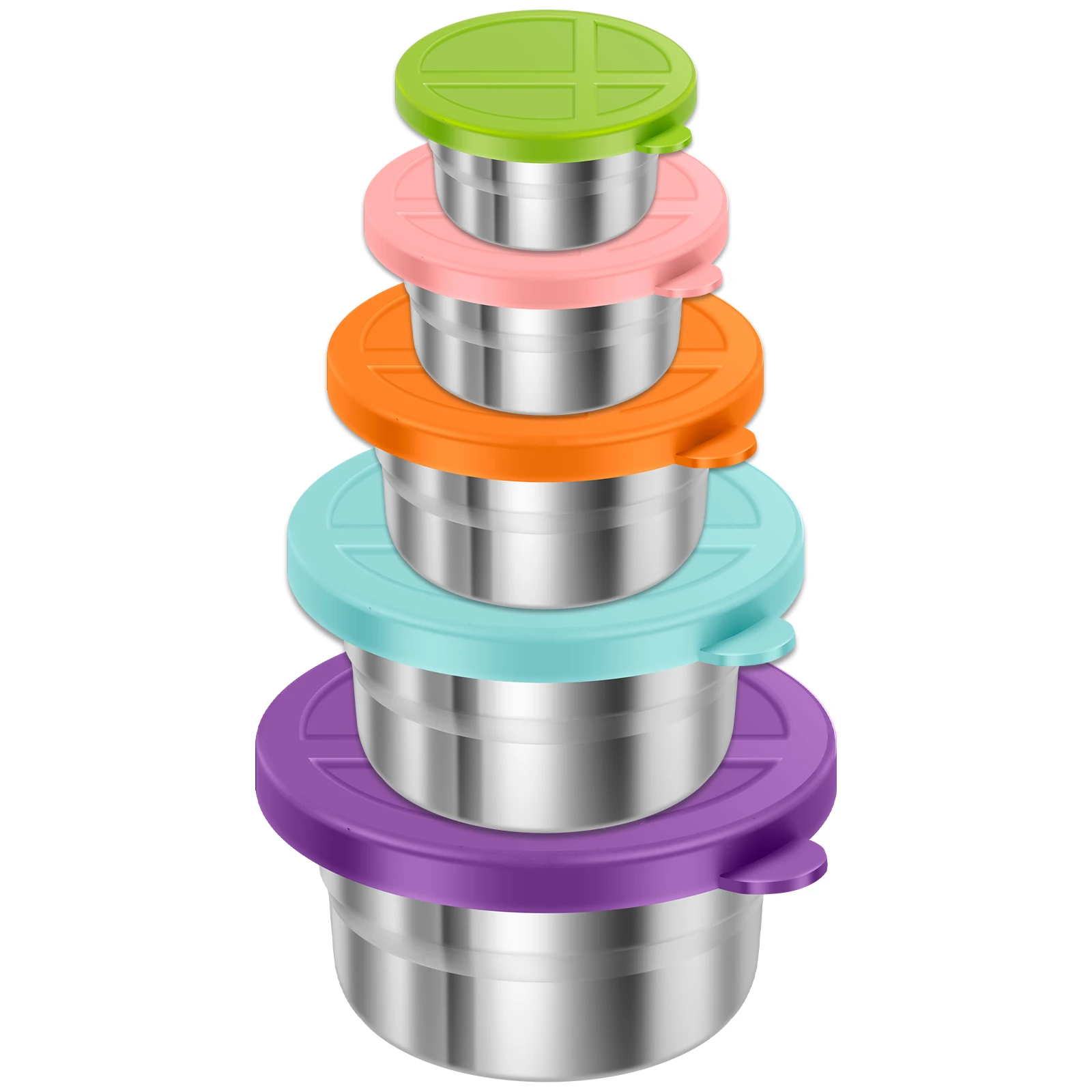 

5 шт./компл., миски для фруктового салата из нержавеющей стали, нескользящая миска для риса, контейнер для еды для приготовления пищи, выпечки, миски для супа, посуда, кухня