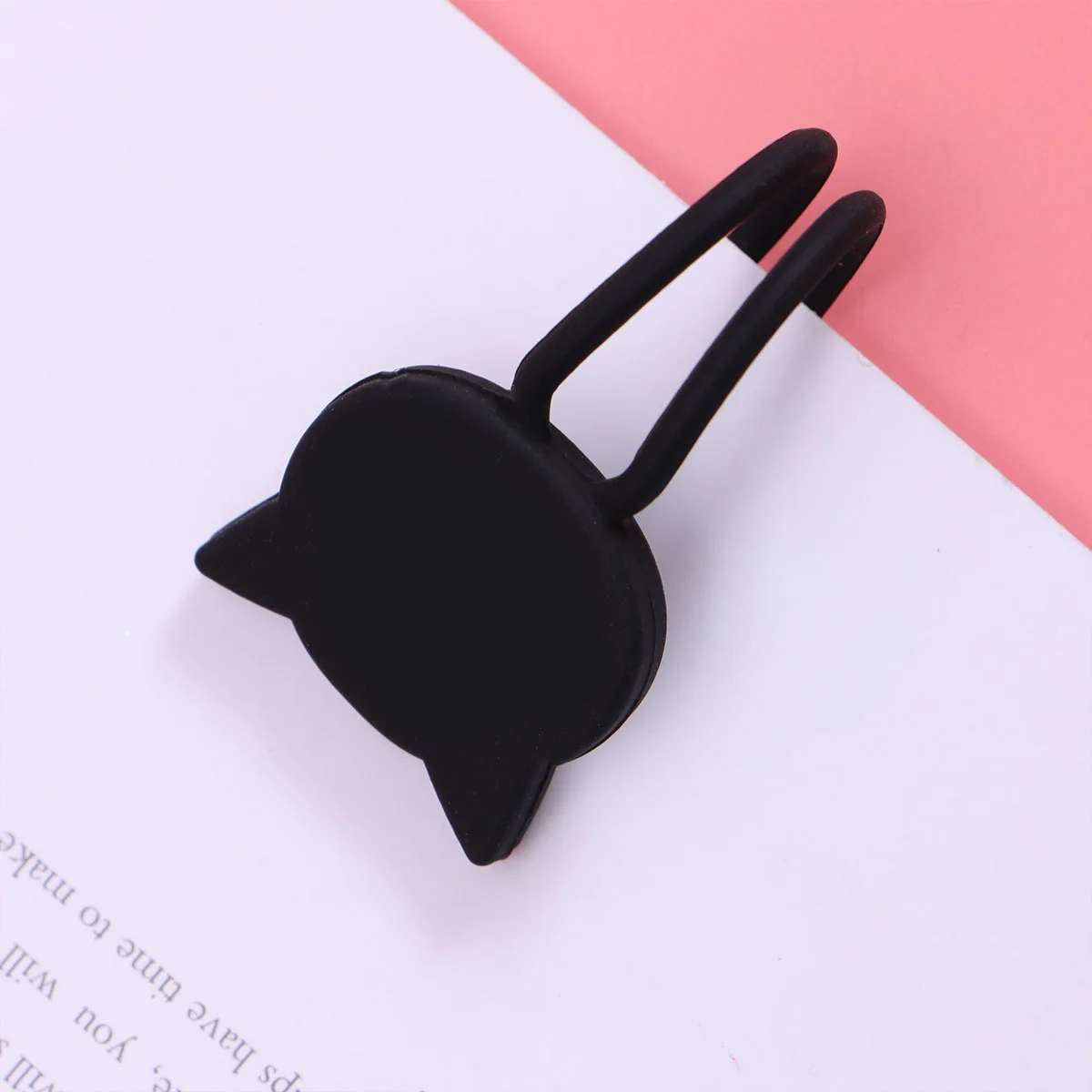 Mini organizer per cavi a forma di animale in silicone a forma di animale, supporto per auricolari compatto nero, protezione per cavi per organizer da scrivania