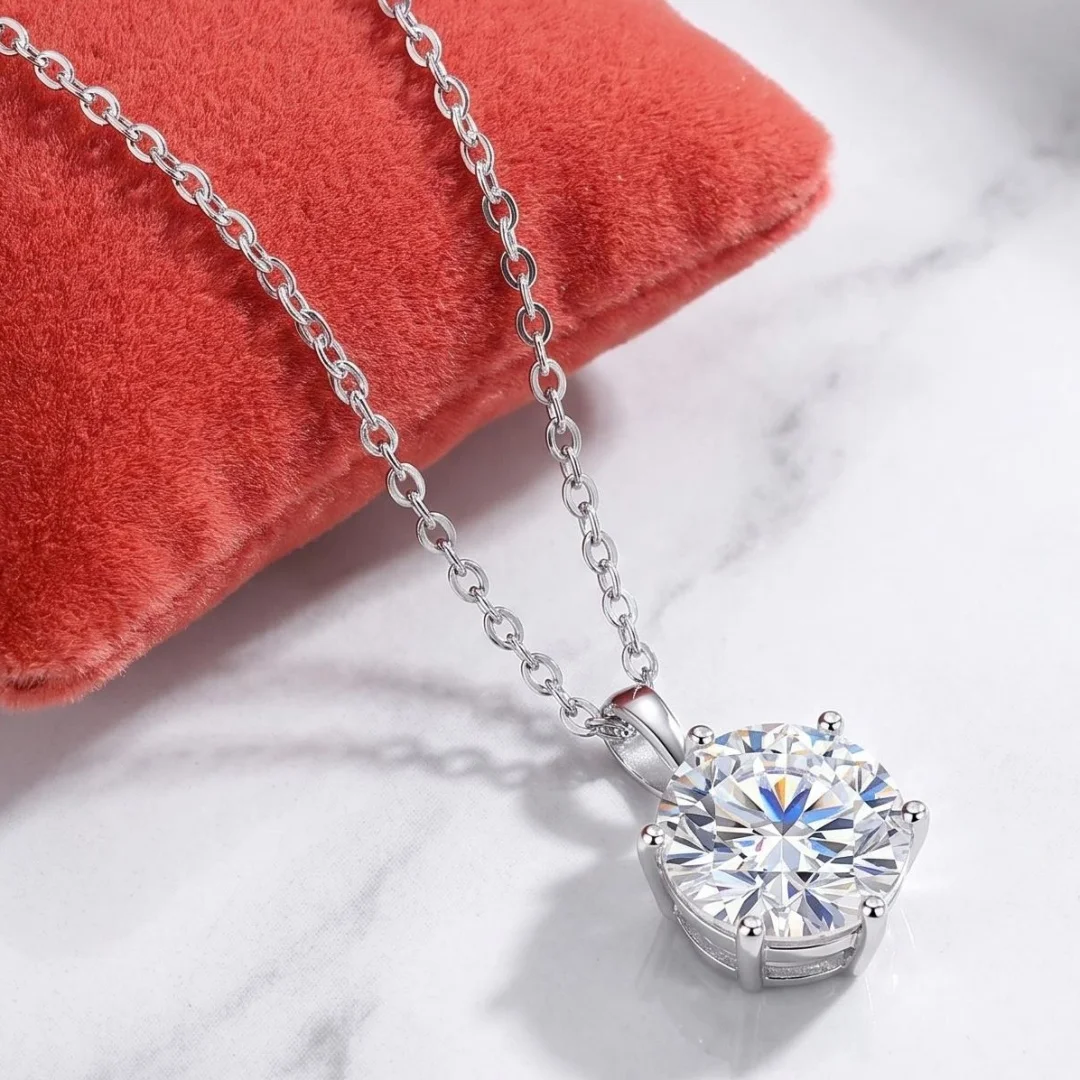 Nuevo Collar de Plata de Ley 925 con Colgante, Joyería Fina para Mujer, Regalo de Moda para Boda, Compromiso, Fiesta, Clásico y Brillante
