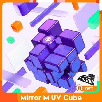 Gan espelho cubo mágico velocidade magnética uv 3x3 magia profissional fundido revestido mg brinquedos fidget cubo mágico quebra-cabeça