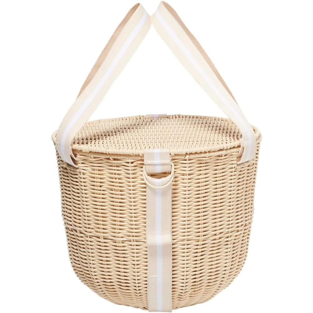 

Round Picnic Cooler Basket | Le Weekend Natural