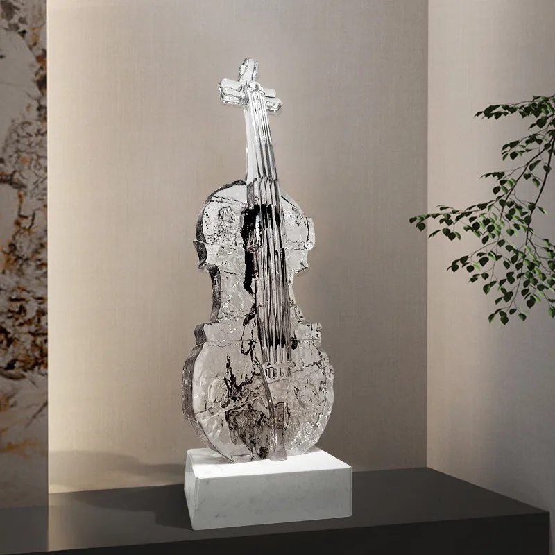 PYJ high-end transparent violin art living room entrance office modern musical instrument decoration