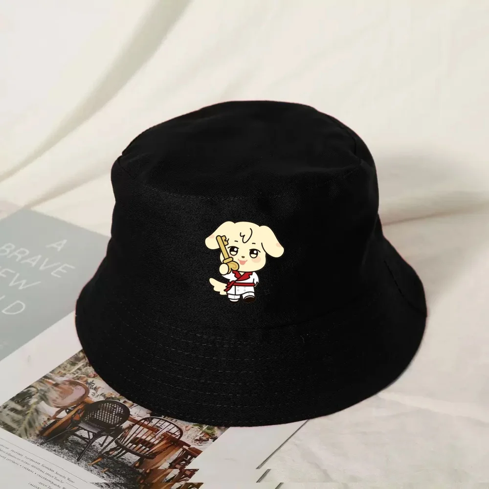 Kpop ATEEZ Aniteez In the Calling Fisherman Hat Printing Basin Hat Black Bucket Hat Hongjoong Seonghwa Yunho San Accessories