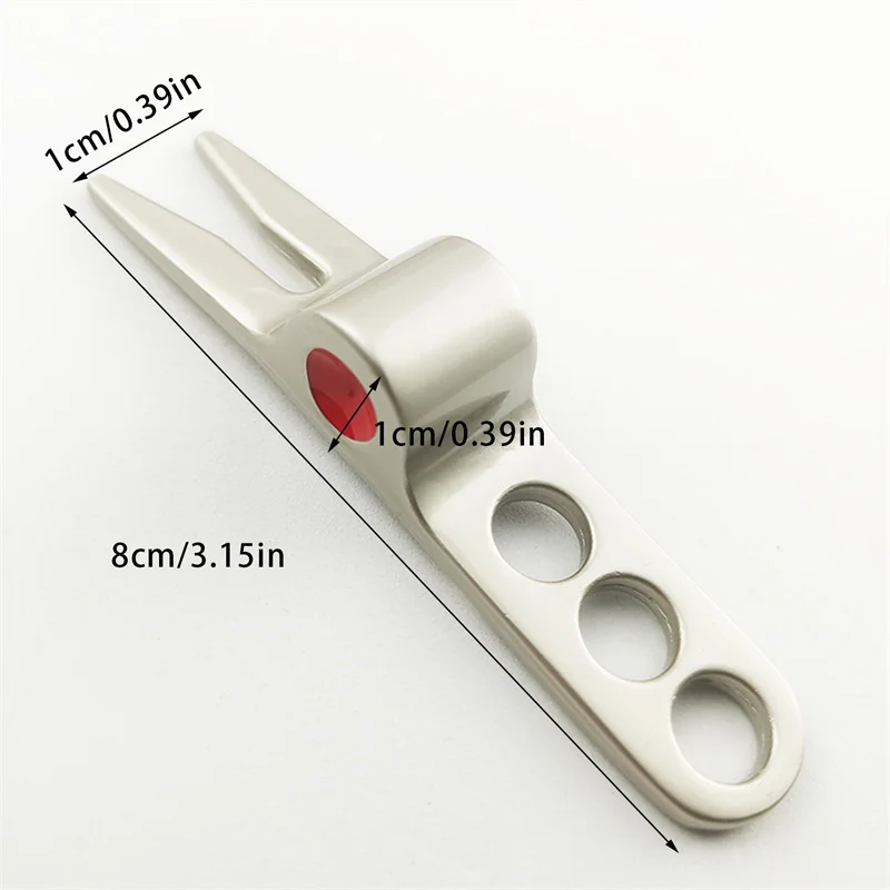 Durável Zinc Alloy Golf Ball Fork, Pivot Repair Tool, Compatível, Portátil, Golf Divot Tools