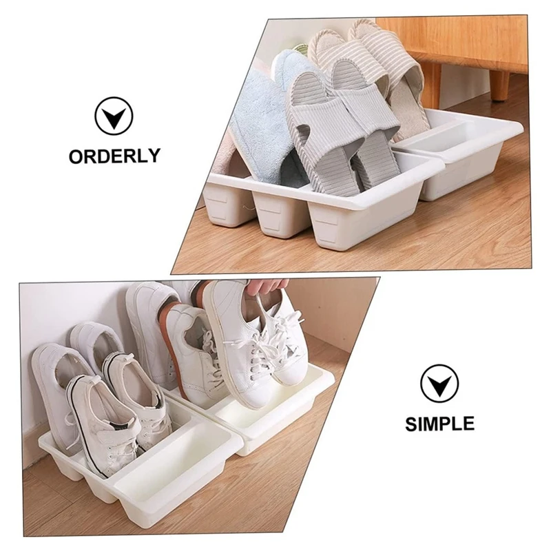 

3Pcs Storage Shoe Tray Storage Shelves Plastic Shoes Storage Rack Plastic Organizer Box Shoe Storage Rack Household For Entryway