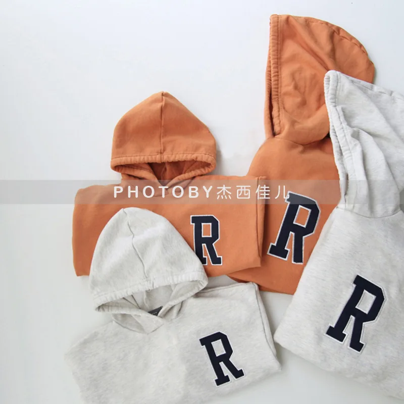 

Parent-child Clothing Autumn and Winter New Top Simple Korean Style Embroidery Letters Casual Hooded Parent-child Hoodie