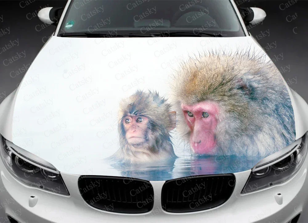 Animal -  Monkey Car Hood Vinyl Stickers Wrap Film Engine Cover Decals Sticker Auto Accessories Decoration Protective Film