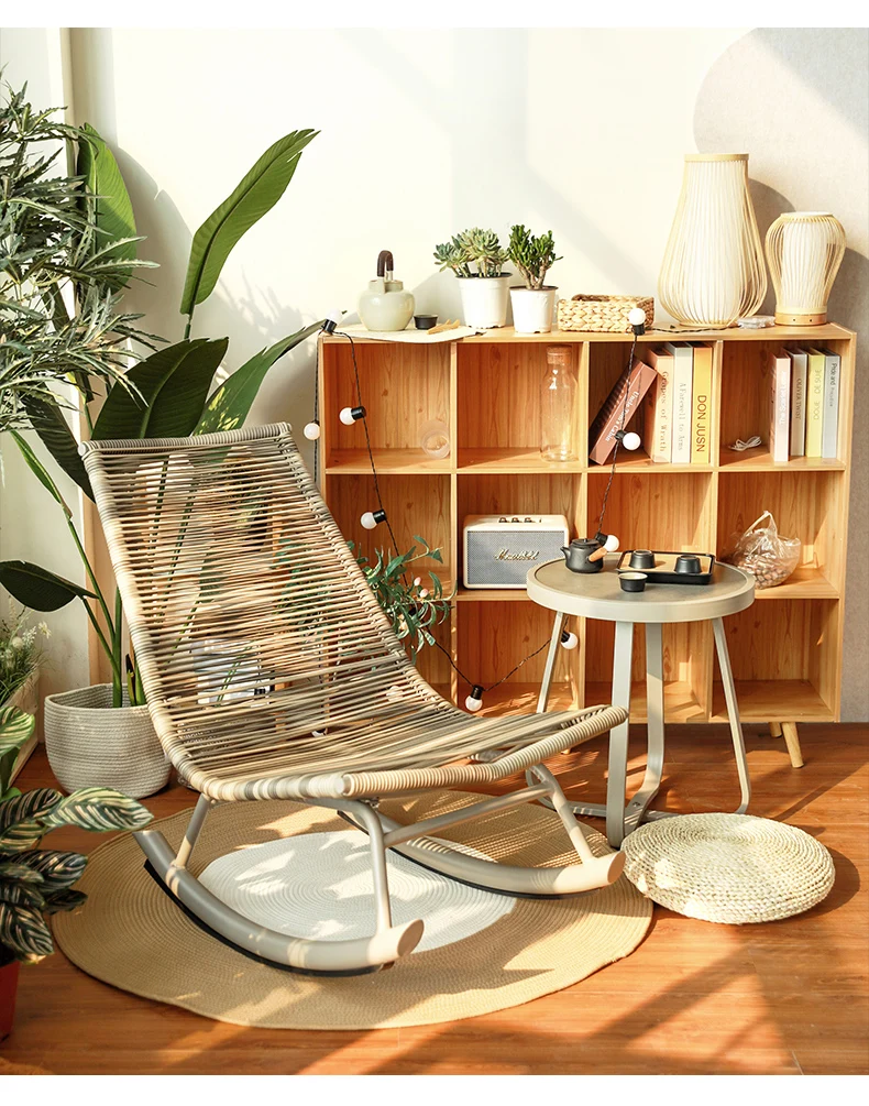 

Reclining Chair Balcony Leisure Home Indoor Internet Celebrity Lazy Sofa Rattan Outdoor Rocking Chair