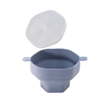 Silikonowa miska na popcorn do kuchenki mikrofalowej Składana miska na popcorn z pokrywką Składane narzędzie do pieczenia w kuchni