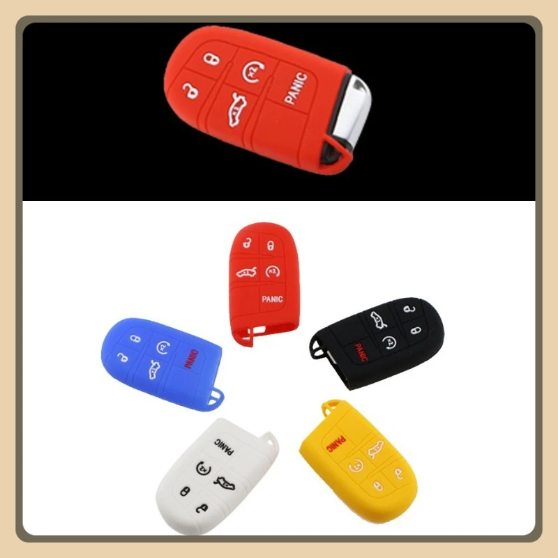 Car Styling Silicone Car Key Cover Case for Dodge Jeep Journey Chrysler 300 Grand Cherokee Compass Renegade Patriot