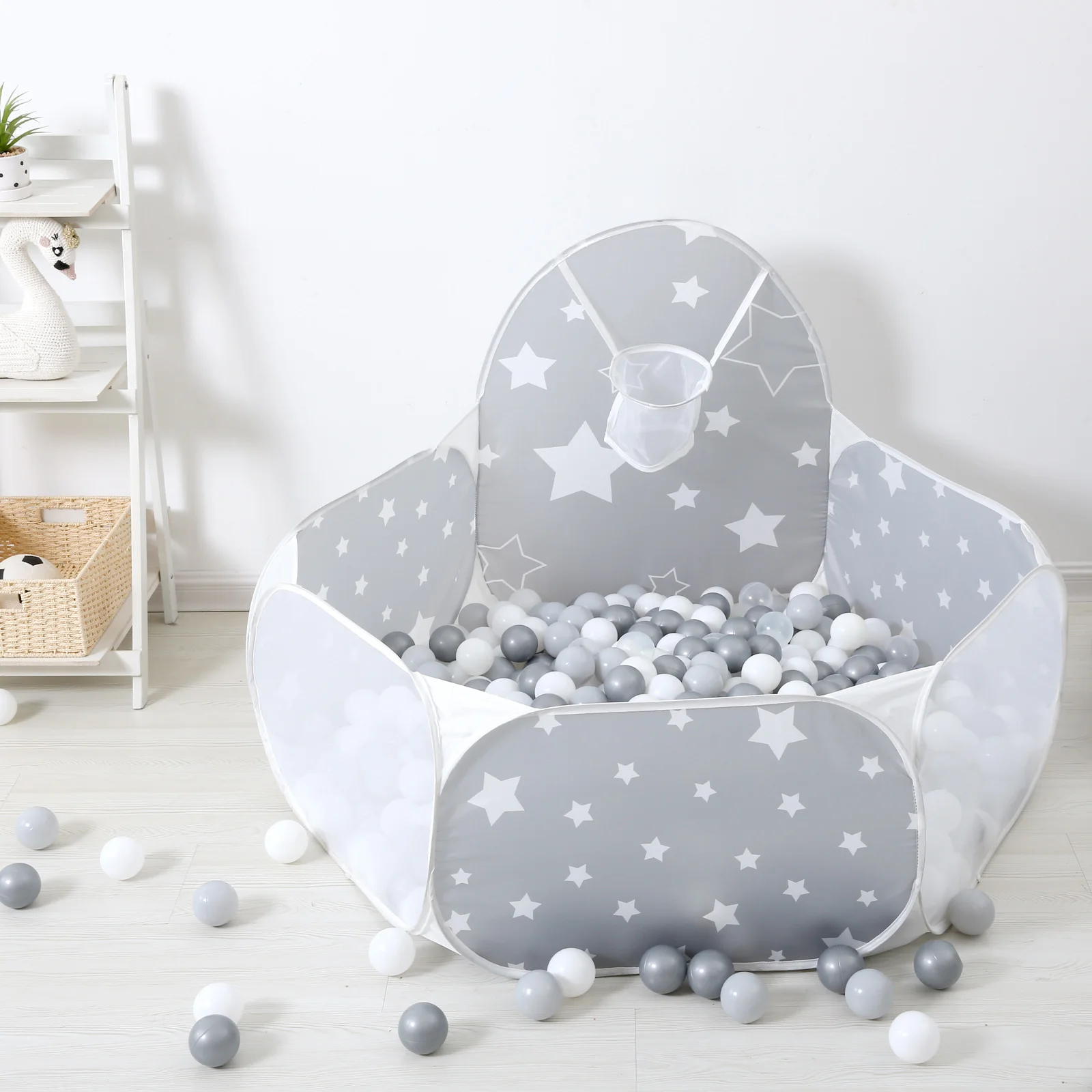 1pc/bag Portable Foldable Ball Pool Ball Pits with Basket Children's room Decorated ball pool toys