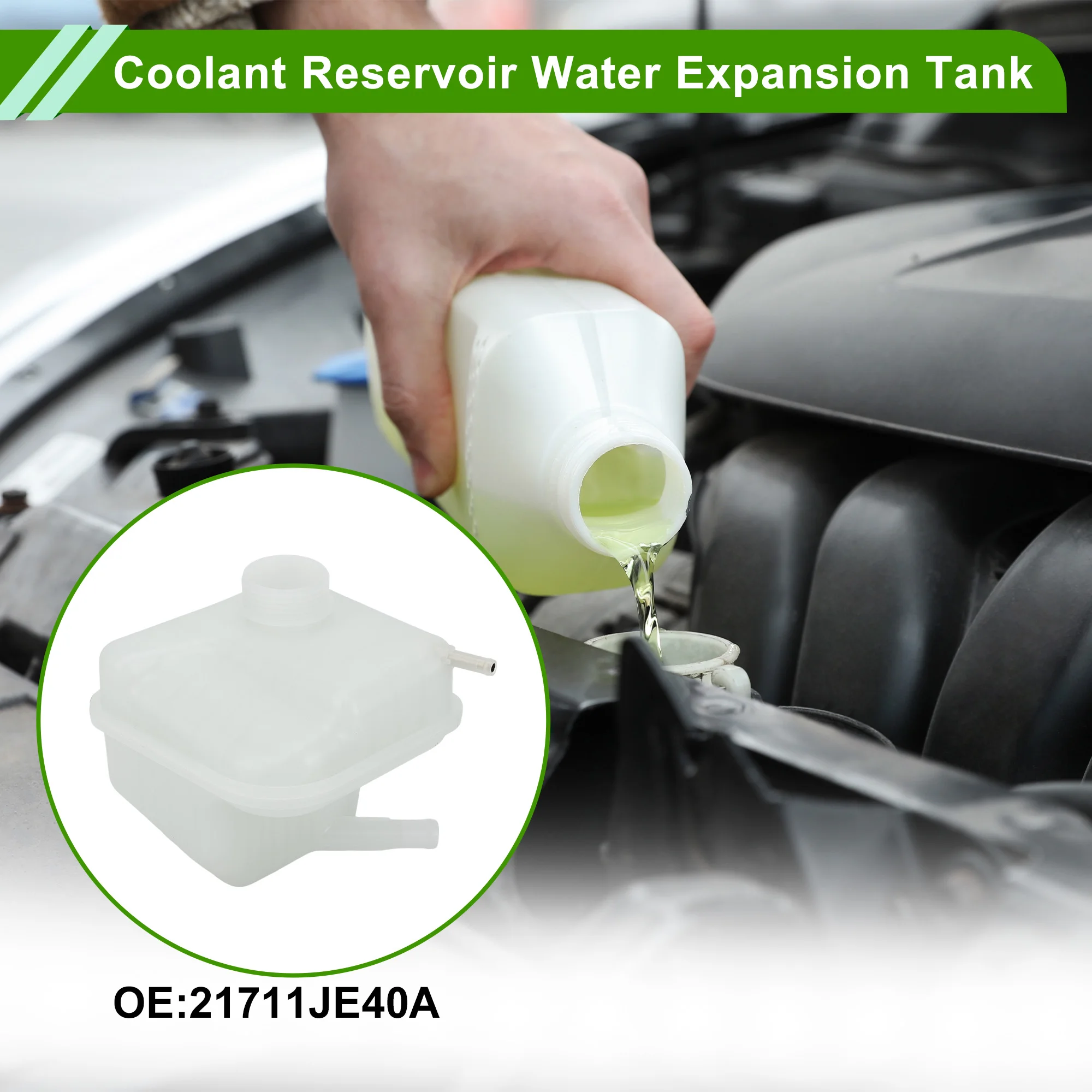 UXCELL No.21711JE40A Coolant Reservoir Water Expansion Tank for Nissan Qashqai J10 2007-2014 Heat Resist Radiator Bottle