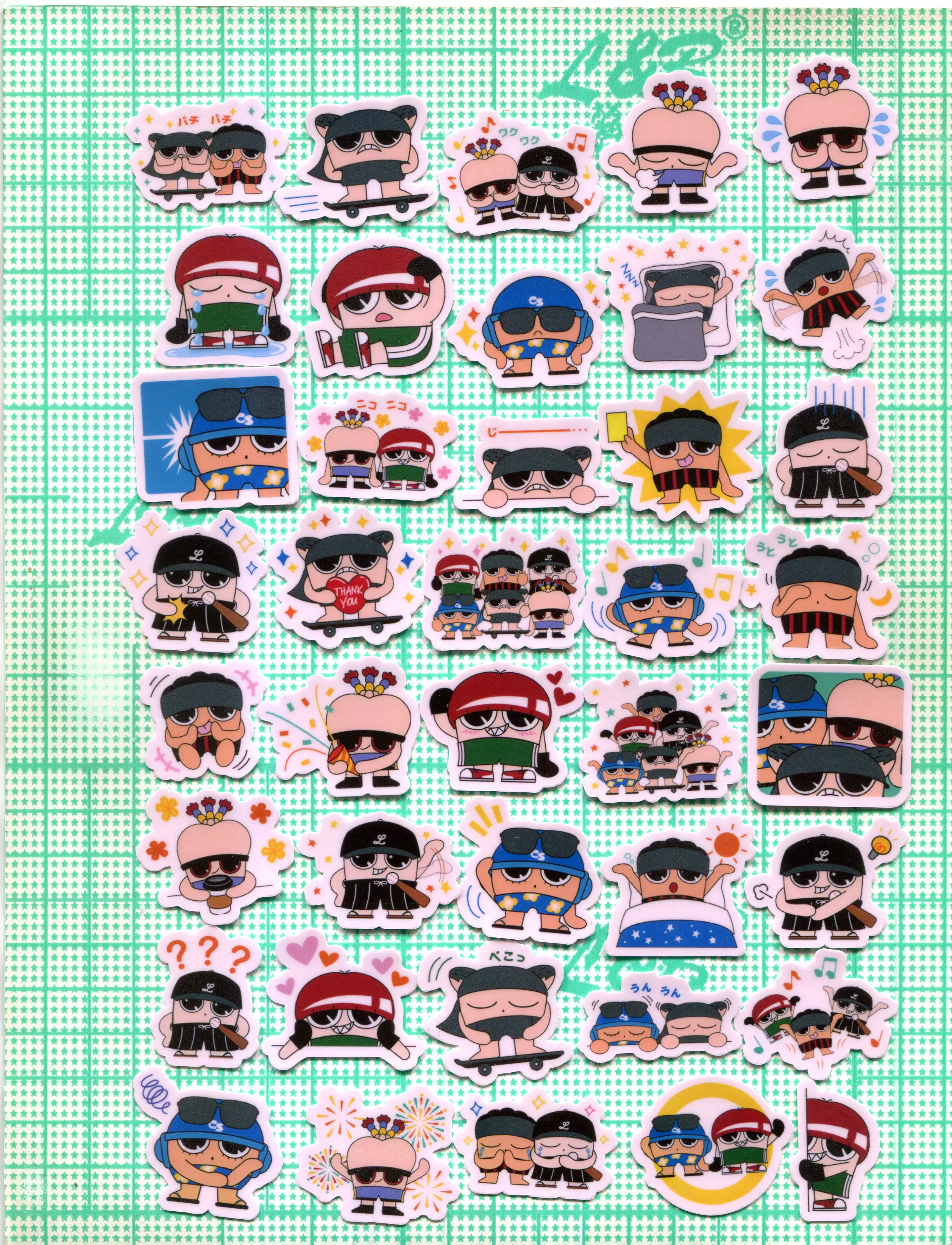 40pcs/pack Boom Boom Brothers 2-3cm waterproof computter diy sticker