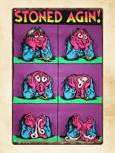 retro reproductions 1970s Stoned Agin metal tin sign