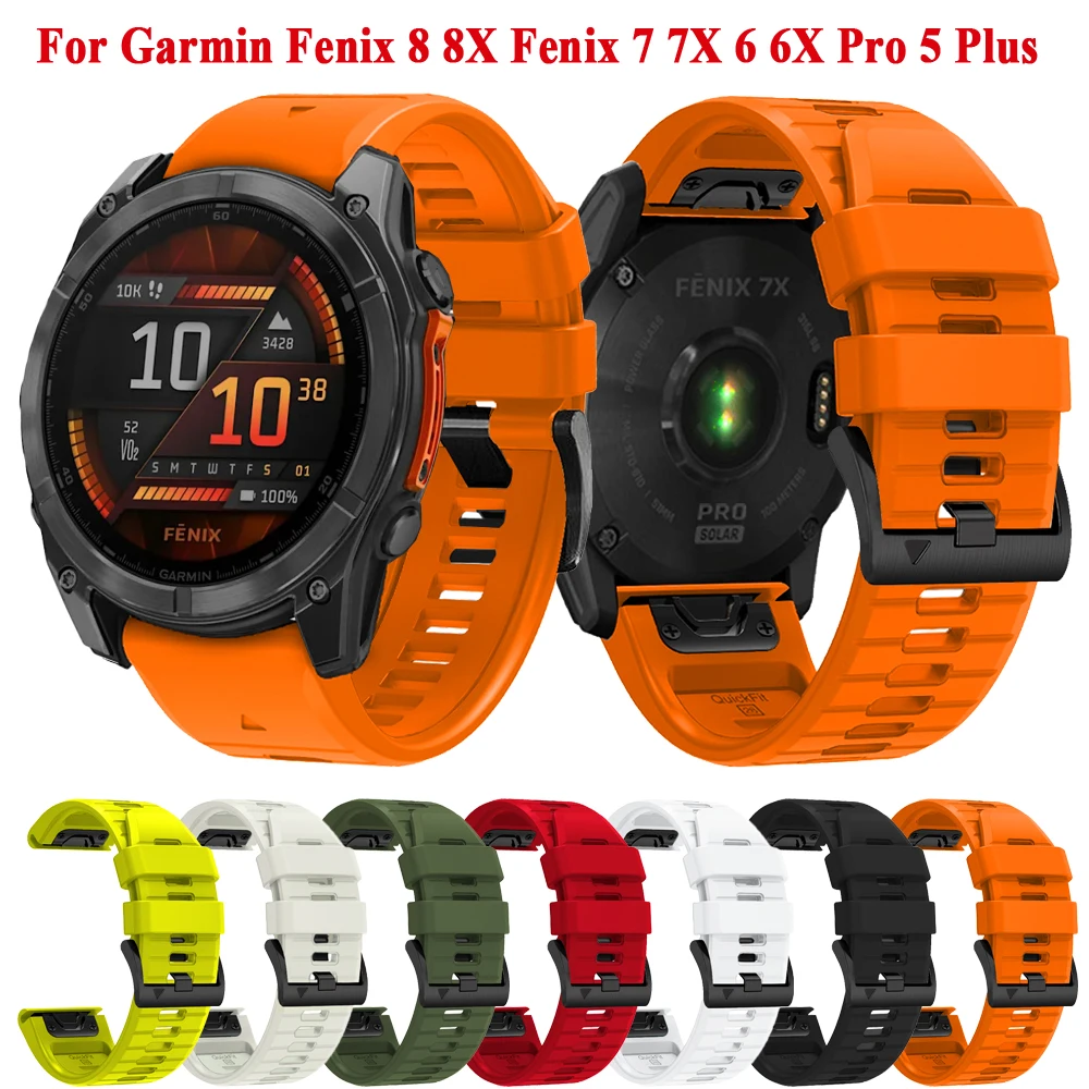 

Силиконовый браслет QuickFit 22 мм 26 мм для Garmin Fenix E 8pro 8 47 мм 51 мм 7 7X 6 6X 5 Браслет для Fenix8 Enduro 3 2 Ремешок для часов