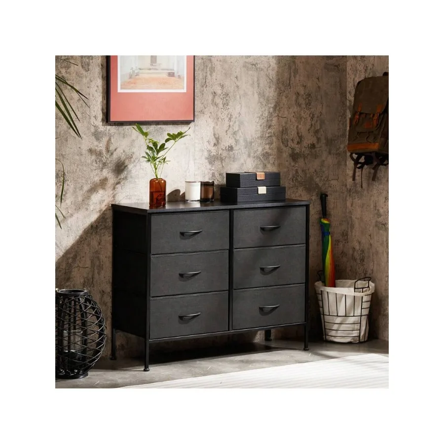 Sweetcrispy 6 Drawers Dresser For Bedroom, room Furniture, Small Chest Tower, Storage Organizer Units For Clothing, Closet, Fab view 3