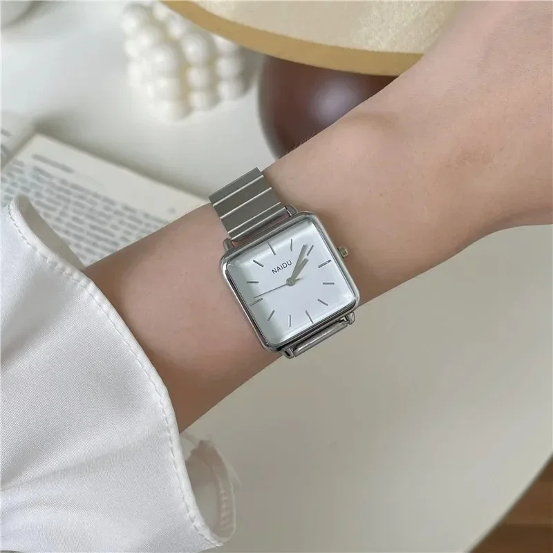 Adjustable Stainless Steel Strap Quartz Watch for Women Luxury Gift Square Wristwatch Dropshipping Watches Relojes Para Mujer