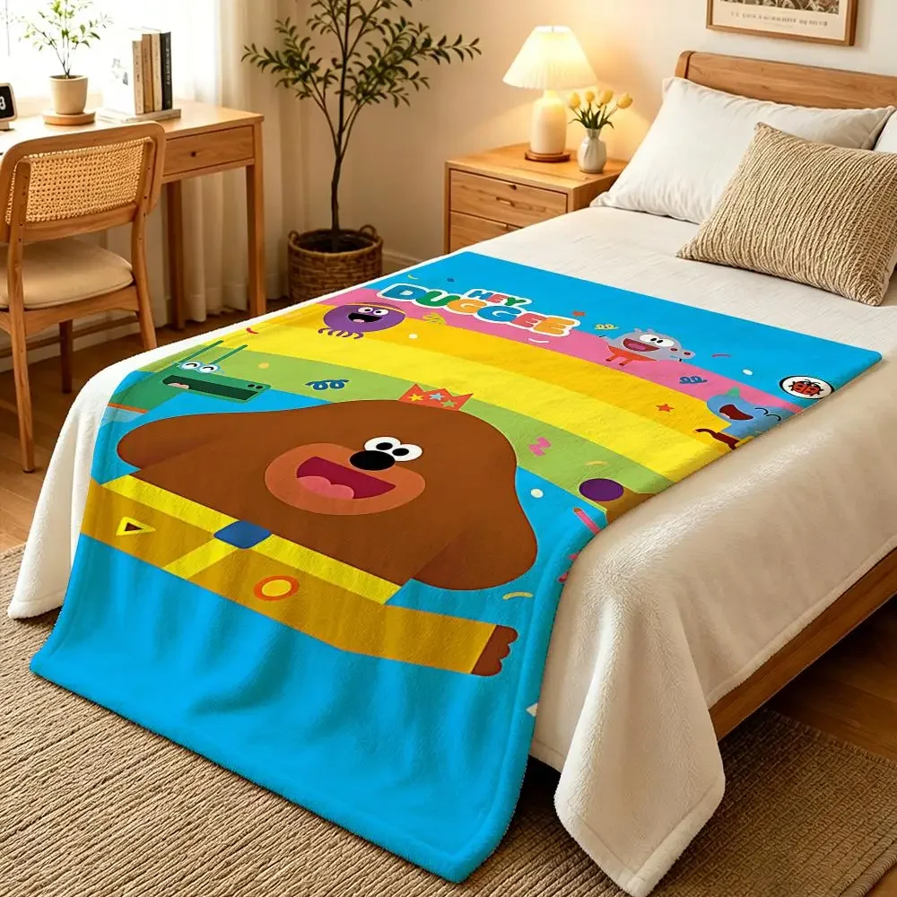 Cartoon Preschool Hey Duggee Throw Blankets Soft Warm Flannel Blanket Bedding for Bed Living room Home Sofa