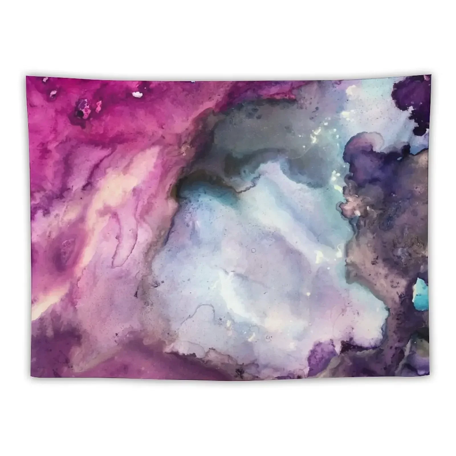 Purple Fusion - Mixed Media Painting Tapestry Kawaii Room Decor Decorative Wall Decoration Bedroom Tapestry