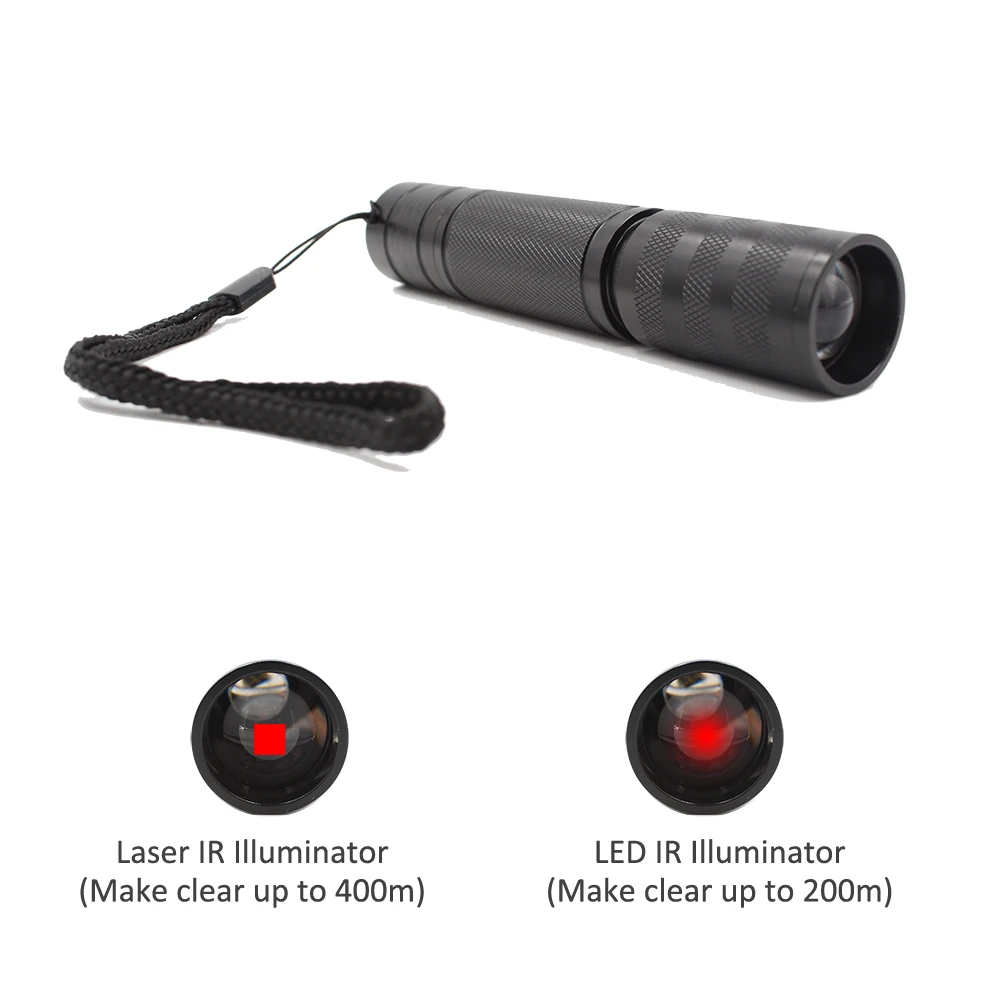 850nm Infrared IR Flashlight Night Vision Light Assistance Illuminator - View Distance LED 200m Super Chip 400meter