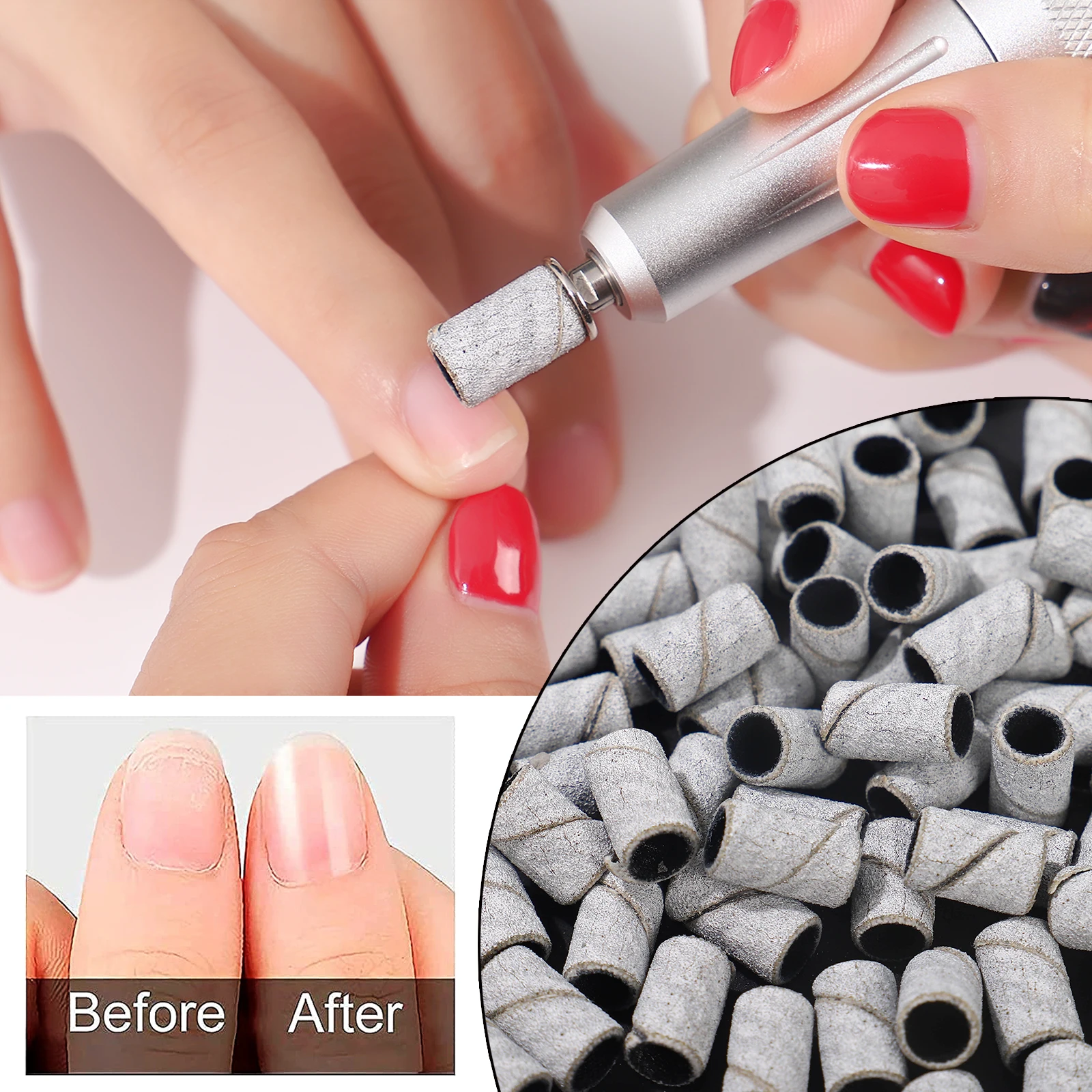 80 # 150 # 240 #   เครื่องตะไบเล็บแบบวงแหวนลายม้าลาย หัวเจียรสำหรับดูแลเท้า ขัดเงา ทำเล็บ กำจัดเจลขัดเล็บ อุปกรณ์เปลี่ยนหัวเจียร