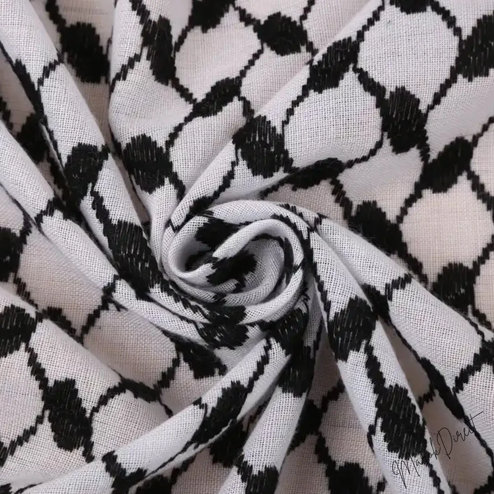 Adult Men Arab Head Scarf Cotton Keffiyeh Arabic Scarf Jacquard Muslim Hijab 125x125/140x140cm Arabian Costume Accessories