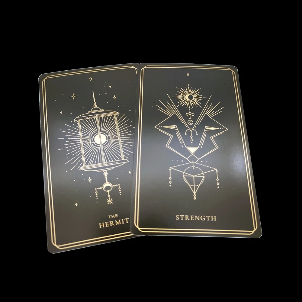 12CM×7CM Black .Soul Cards Divination Tarot  with Guide Book,  78 Cards for Beginners and Experts