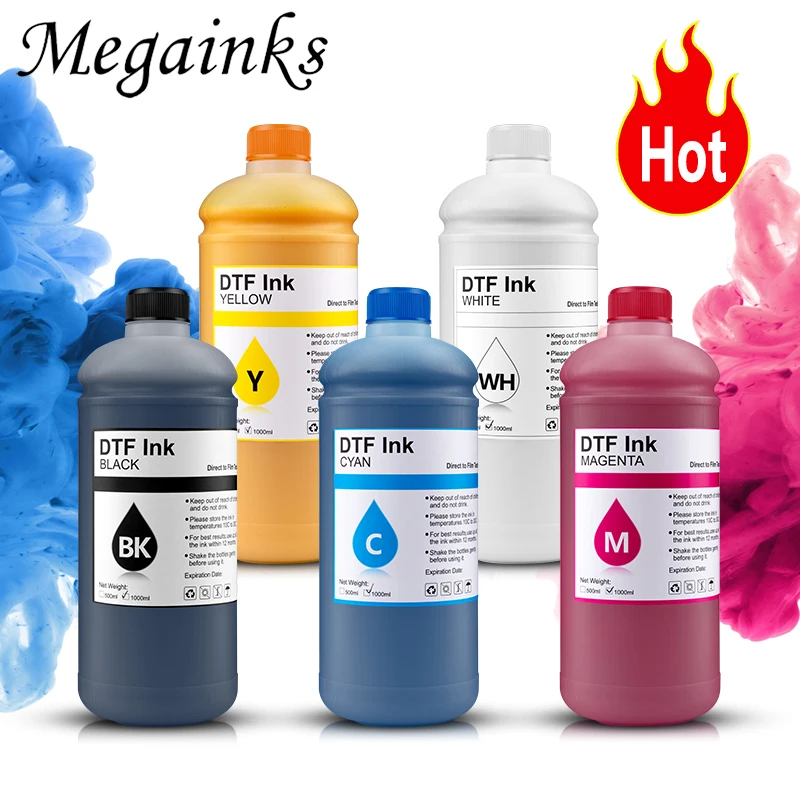 

1000ML*5 DTF INK For Dirent printer film heat transfer textile ink for Epson L1800 L800 L805 A3 A4 & large format print ink