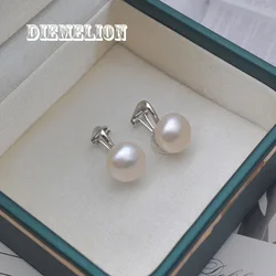 Fashion No Piercing Natural Freshwater Pearl Ear Clip on Earrings 925 Sterling Silver No Hole Earring for Women Wedding Jewelry