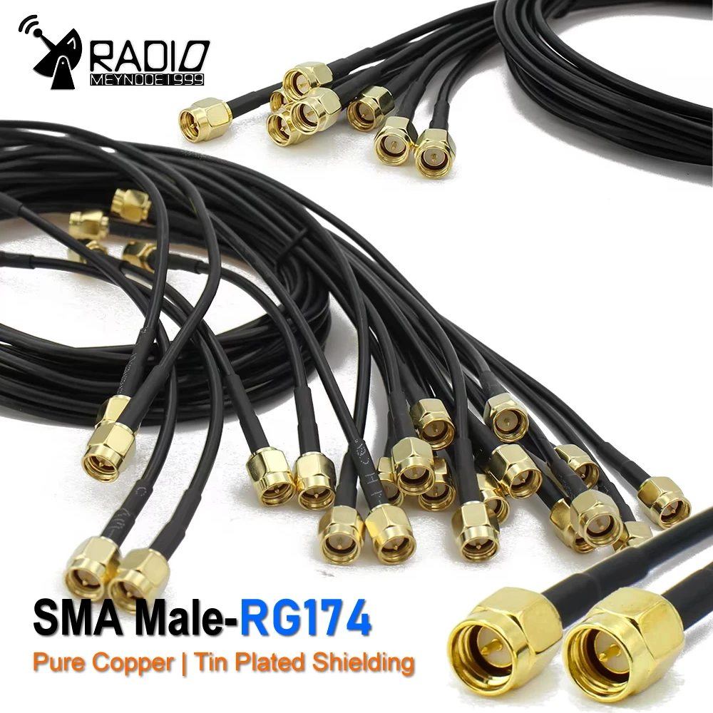 SMA to SMA Cable Male to Male extension jumper my sma Antenna cable Pigtail male Adapter Cable RG174 For WIFI 3G 4G GSM Antenna