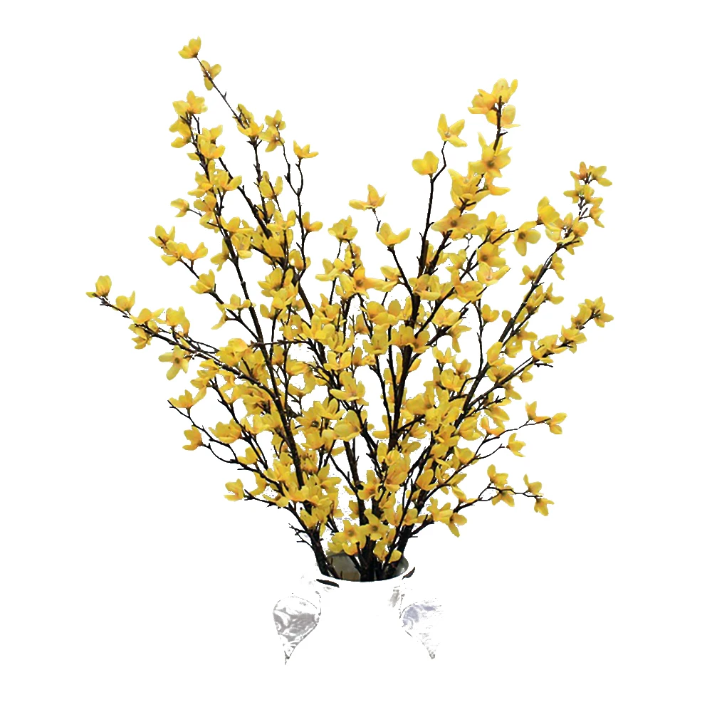 

3 Pcs Long Winter Jasmine Artificial Spring Festival Flower Branch Simulated Silk Fabric Flower Home Decoration Wedding Flower