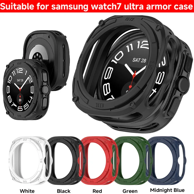 TPU Case Rotating Bezel for Samsung Galaxy Watch 7 Ultra 47mm Bumper Protective Cover for Samsung Watch 7 47mm Shell Accessories