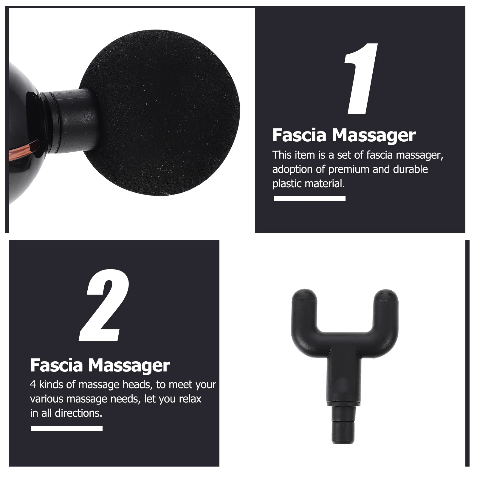 

1Set Portable Electric Fascia Massager with 6-Speed Adjustment Touch Screen Design 4 Massage Heads for Deep Tissue Muscle