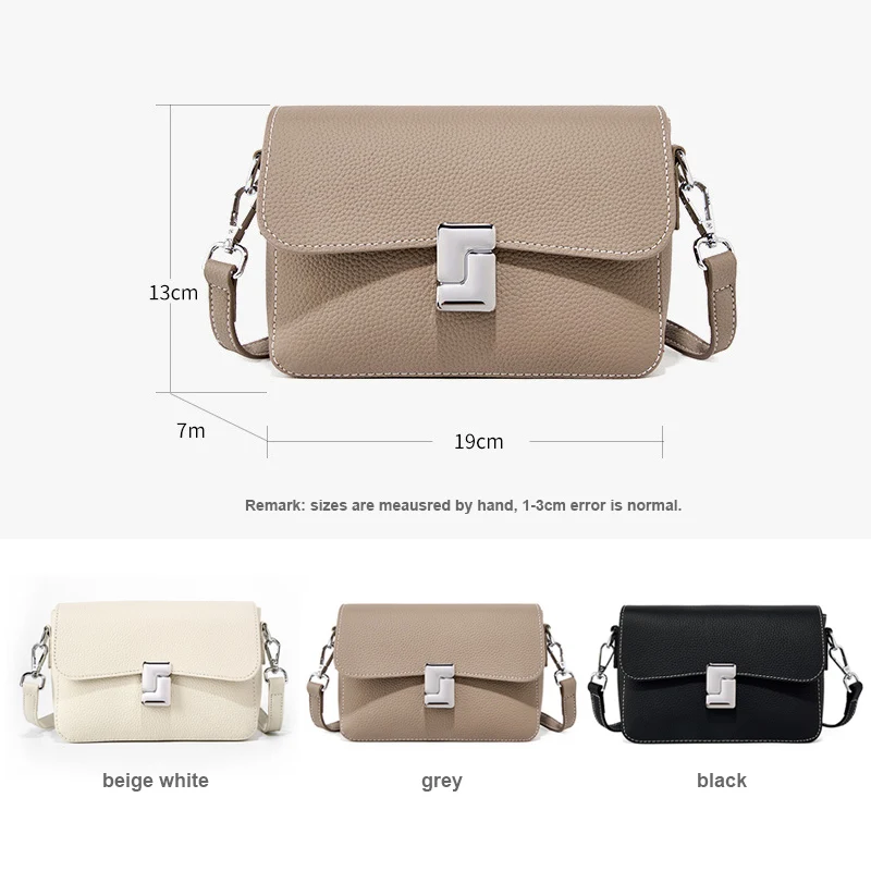 Genuine Leather Women\'s Bag 2024 New Stylish Commuting Small Square Crossbody Shoulder Bag  Lady Fashion Mini Tofu Messenger