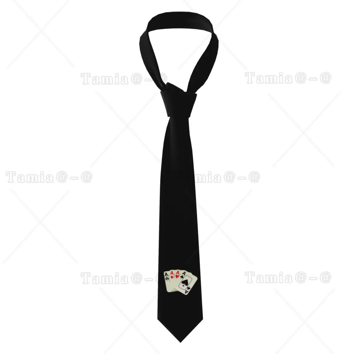 Custom Ace Of Cards Dress Tie Men Fashion Silk Fashion Poker Card Game Necktie for Party