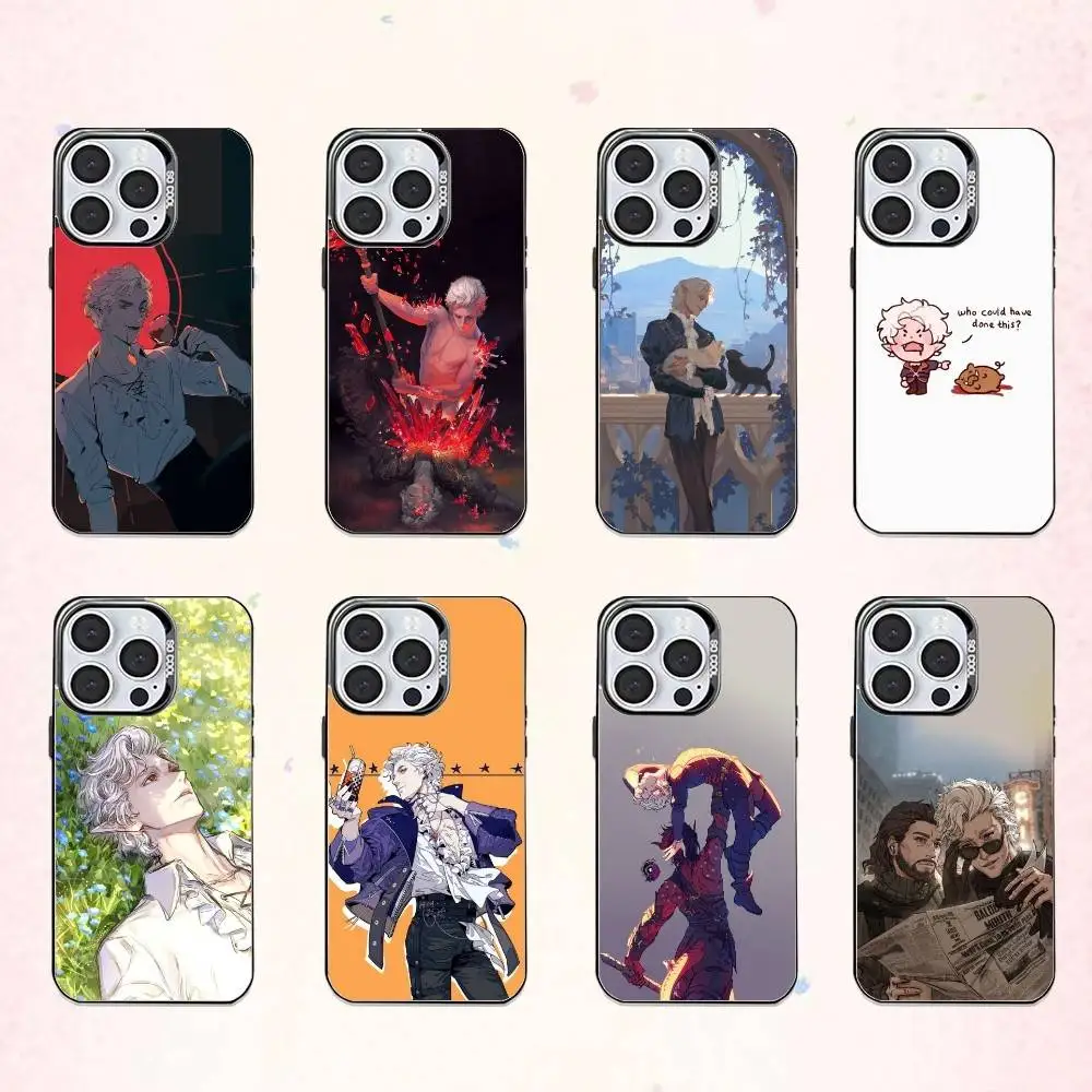 

CRPG A-Astarion B-Baldurs G-Gate 3 Phone Case For iPhone17,16,15,14,13,12,11 Plus,Pro Max Colored Silver Plated Inside Cover