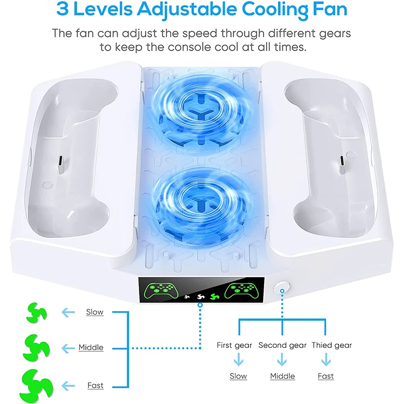 Ipega Vertical Cooling Stand For Xbox Series S Console LED Indicator Dual Controller Charger With Headphone Hook Adjustable Fans