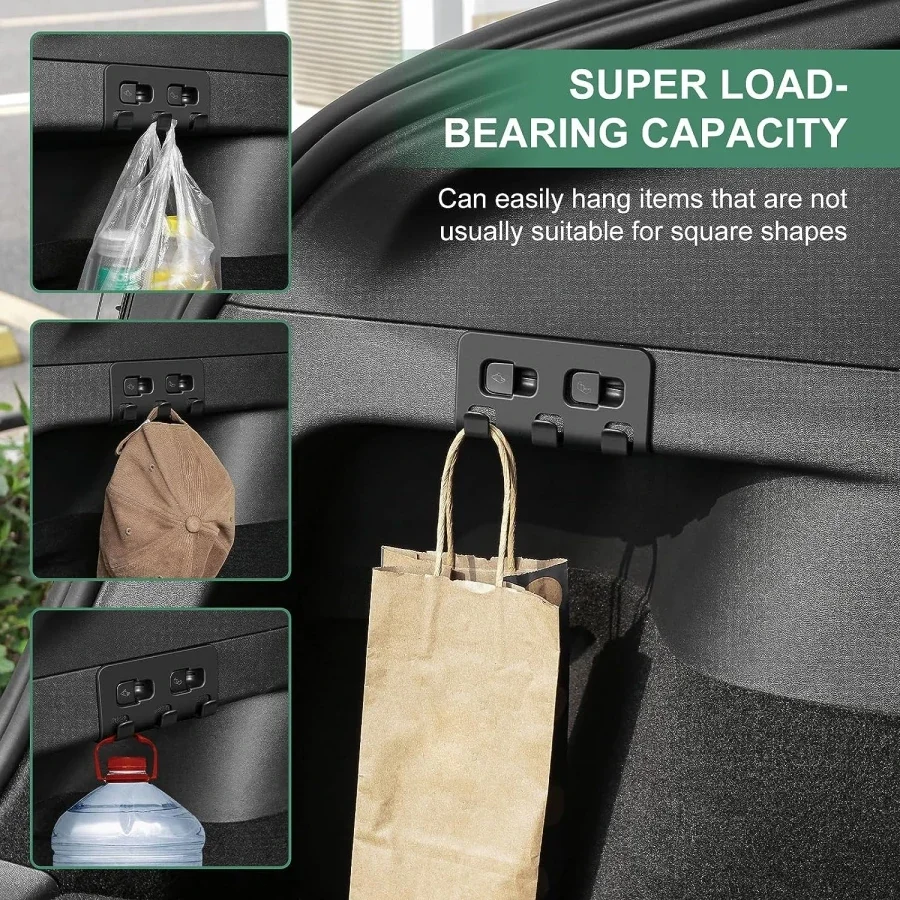 Gancio per bagagliaio posteriore con cuscinetto di carico Max 15kg per Tesla Model Y 5 Seater 2024-2020 ABS Tote Trunk ganci per borsa della spesa