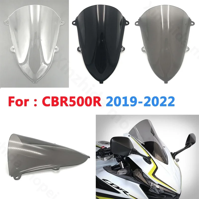 

For CBR500R CBR 500R CBR 500 R 2019 2020 2021 2022 Windshield Windscreens Wind Deflectors Visor Glass Gray