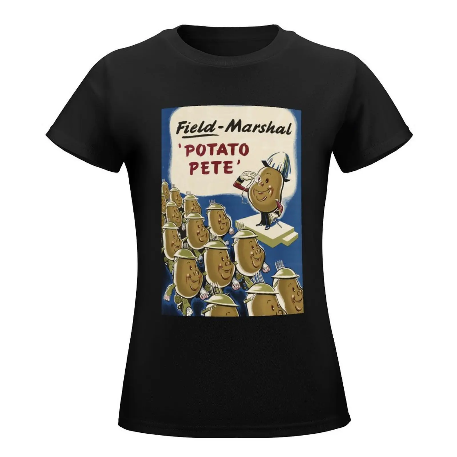 Field Marshal 'Potato Pete' T-Shirt tees Short sleeve tee funny Women's summer blouses 2024