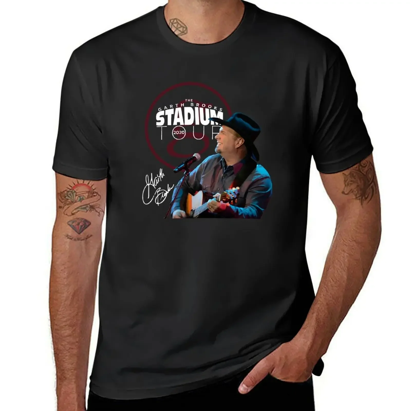 Garth B the stadium tour With Signature T-Shirt vintage t shirts Anime t-shirt summer clothes croswit shirt man Men's t-shirt