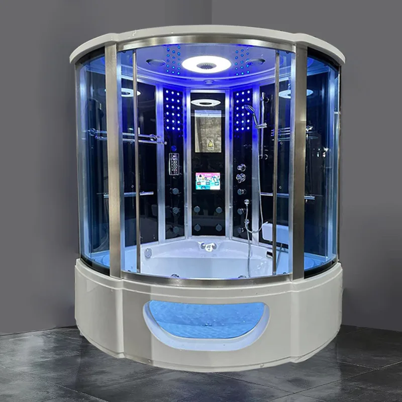 Independent 1.5-meter steam room, acrylic chassis closed, wet steam sauna glass shower room