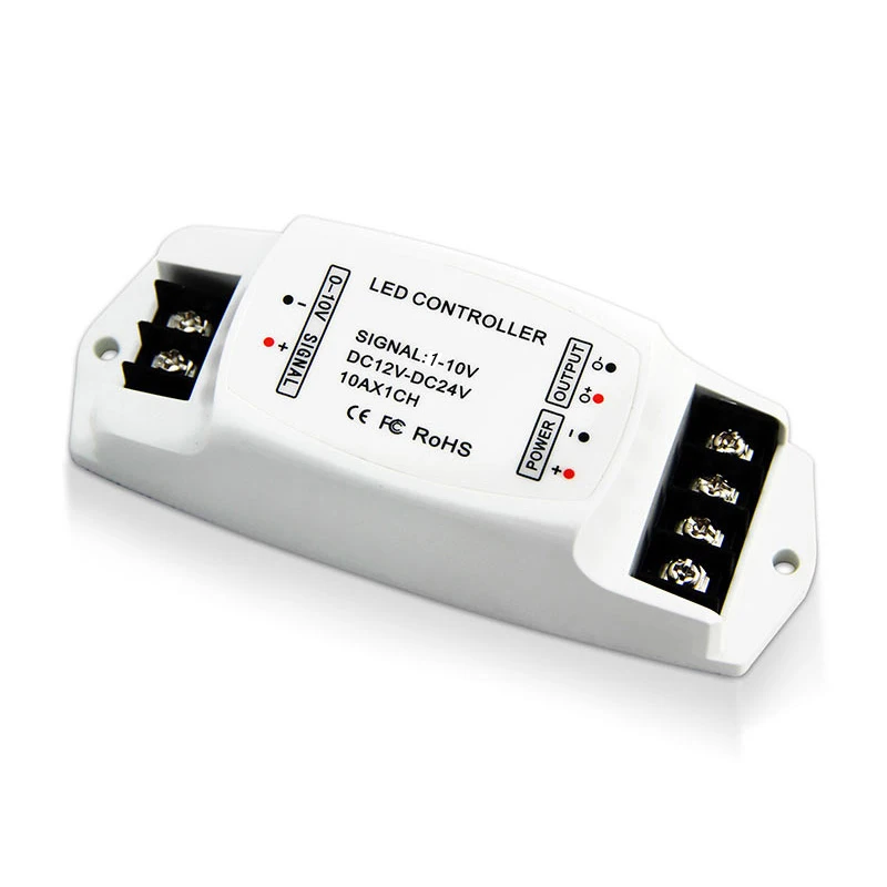 LED dimmen Driver 1-10V signaaldimmercontroller 1-kanaals LED-strip lichthelderheidsaanpassing LED-tape licht Dimmerregeling