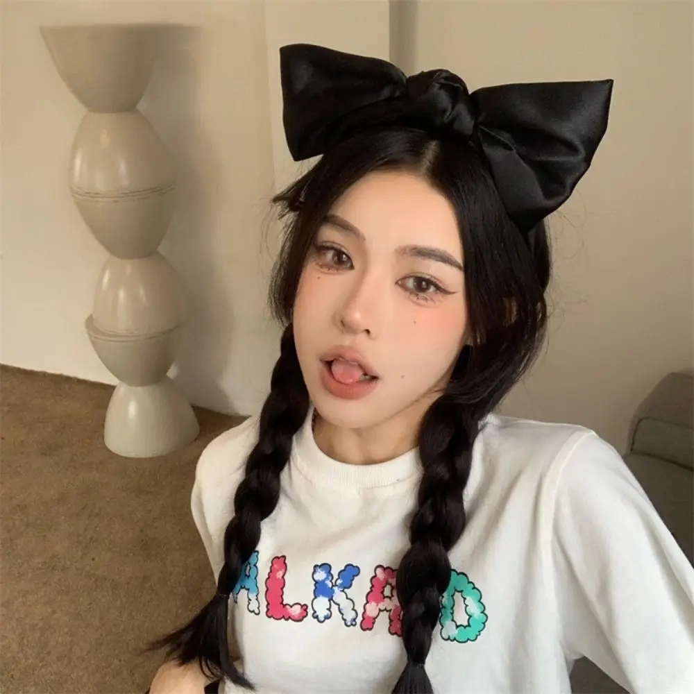 

Big Sweet Bowknot Headband Lovely Temperament Lolita Hair Band Satin Hair Accessories Cosplay Hair Hoop Costume Decoration